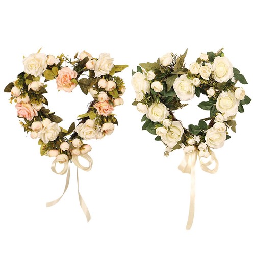 Heart wreath front door - wreath,