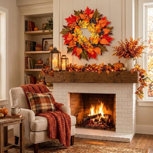 Autumn wreath for front door - for,