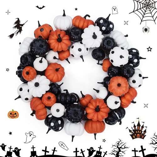 Halloween pumpkin wreath - pumpkin,