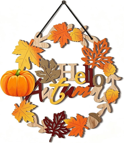 Autumn wreath for front door - wreath,