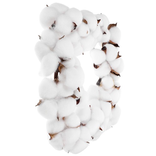 White cotton wreath reusable - wreath,