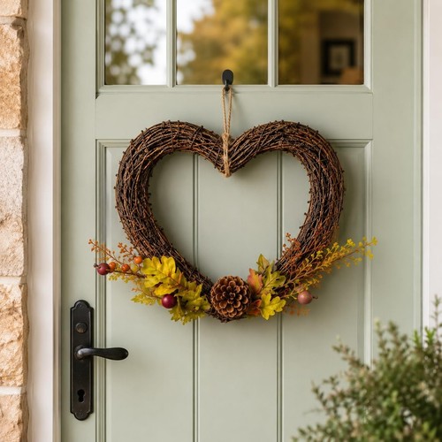 Autumn heart wreath - for, front