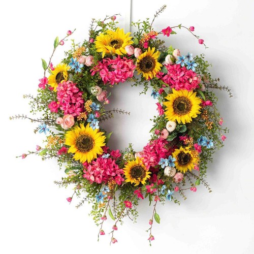 Sunflower wreath front - wreath, door