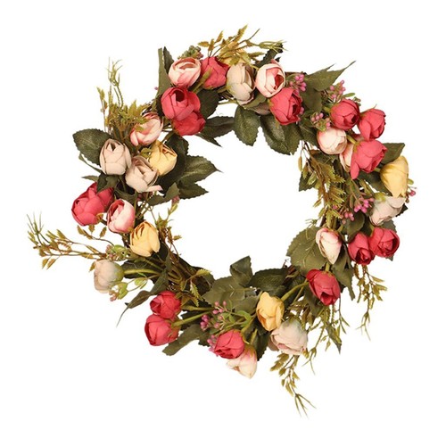 Rose flower wreath faux - rose,