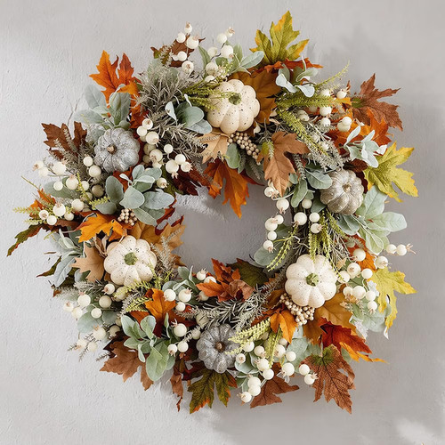 Fall wreath for front door - wreath,