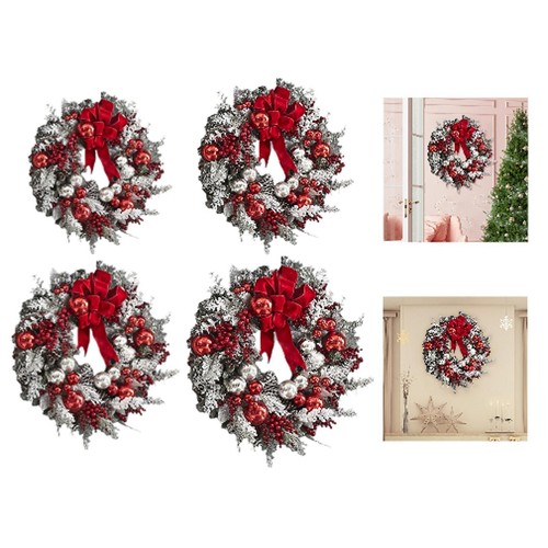 Christmas flocking wreath - christmas,