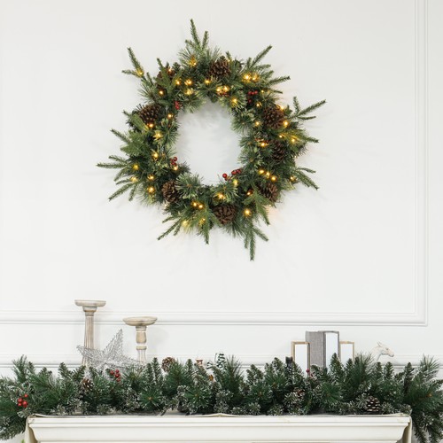 Pre lit christmas wreath for - pre-lit,