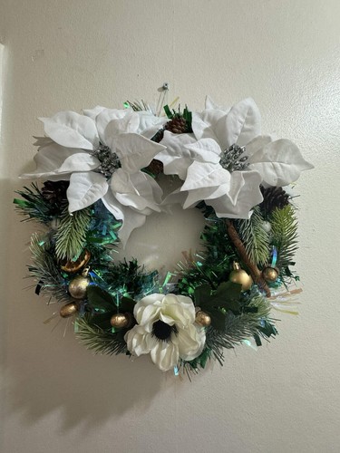 White poinsettia christmas - white,