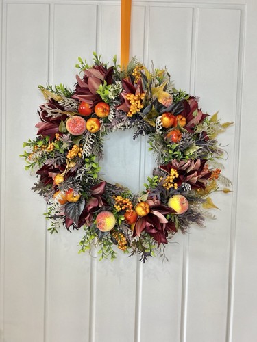 Fall wreath for front door - front,