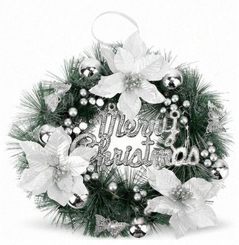Front door garland hanging - front,