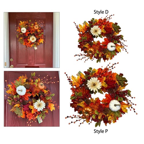 Artificial autumn wreath - artificial,