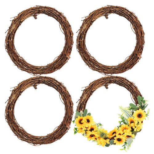 Natural vine wreaths 4pcs - natural,