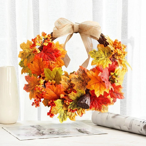 Autumn door wreath - wreath, maple