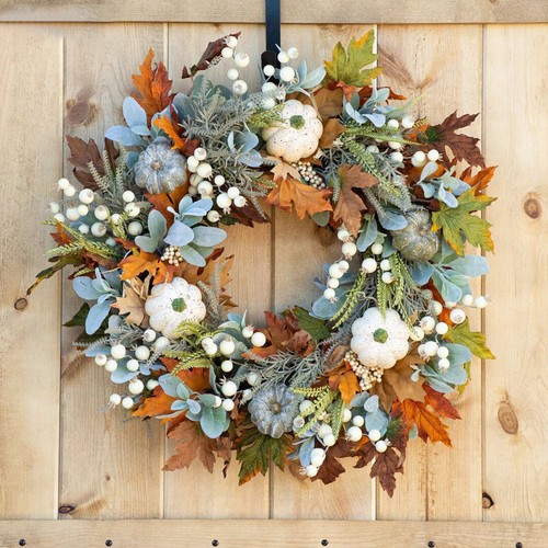 Autumn wreath for front door - wreath,
