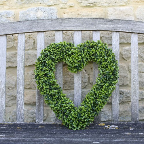 Topiary faux boxwood - faux, heart