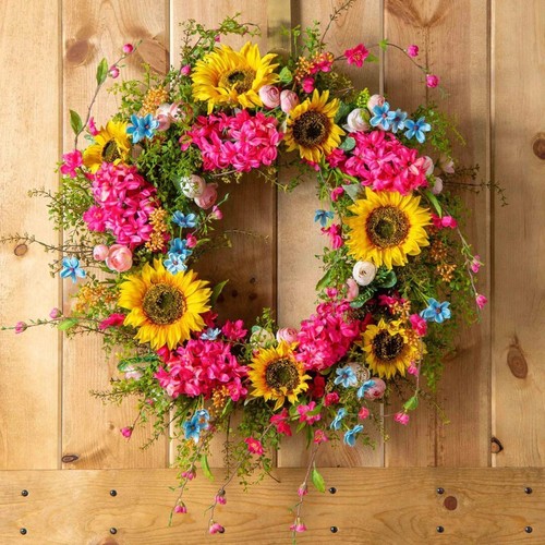 Sunflower wreath front door - front,