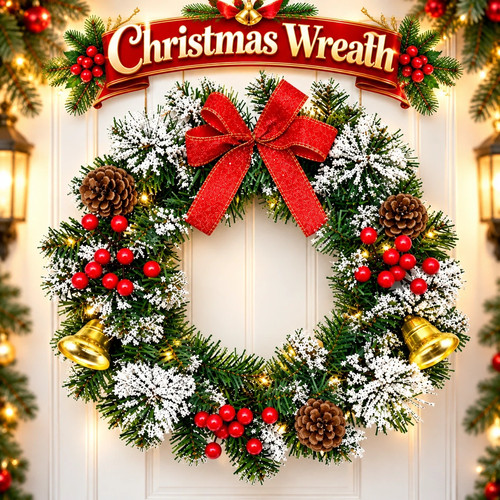 30cm christmas wreath front - wreath,
