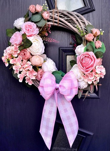 Pink wreath for front - for,