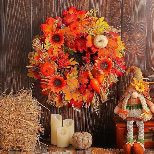 16inch fall wreath front door - wreath,