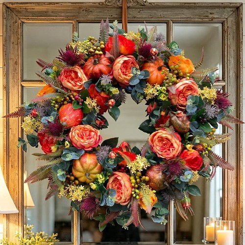 Fall wreath for front door - fall,