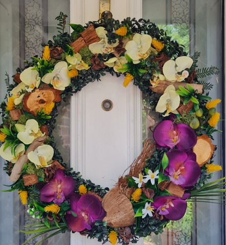 Tropical summer door - door, wreath